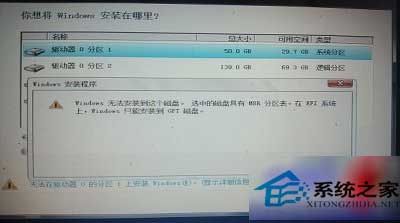  Win8安装失败提示磁盘有MBR分区表的解决方法